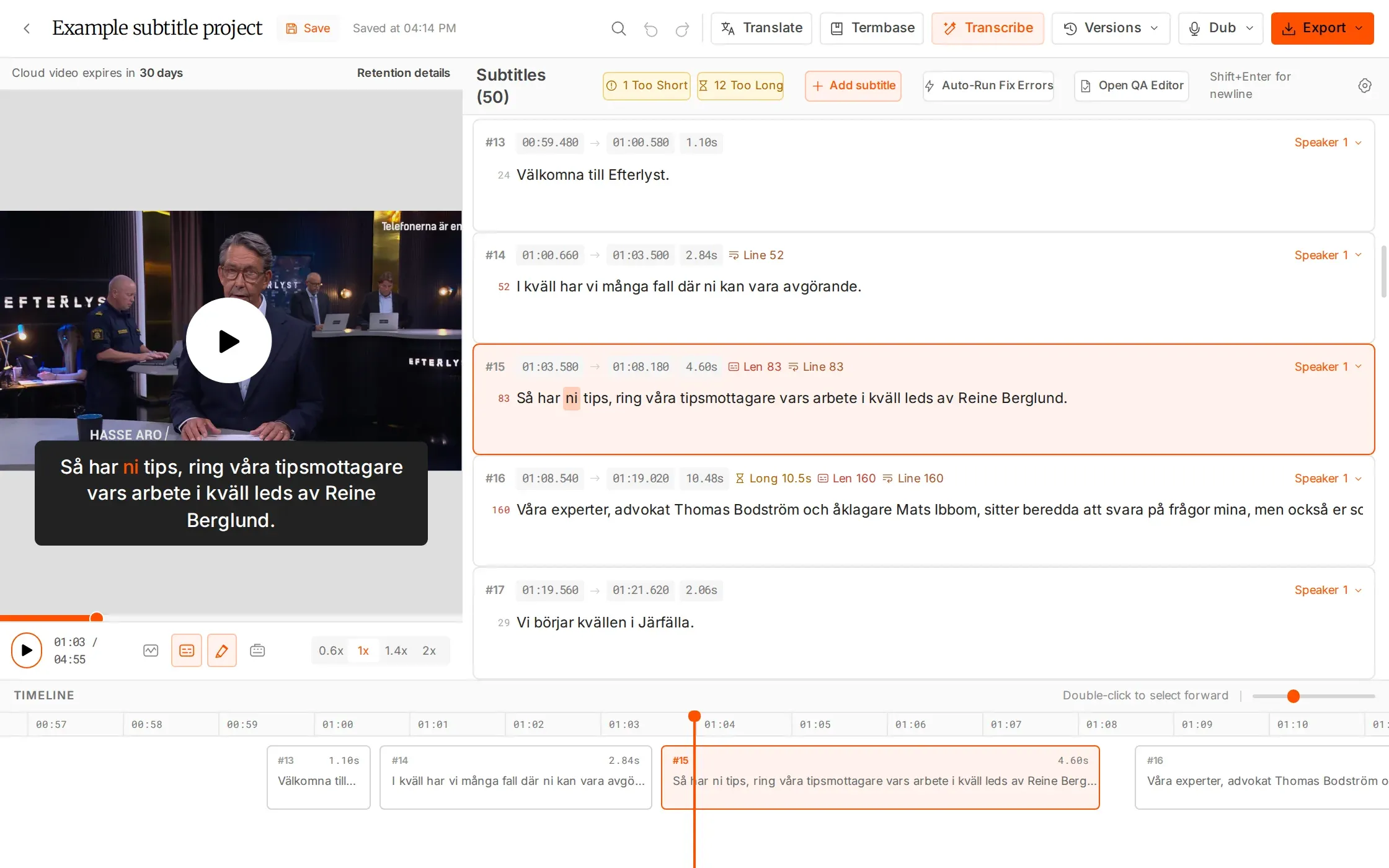 Subtitle Studio preview